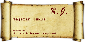 Majszin Jakus névjegykártya